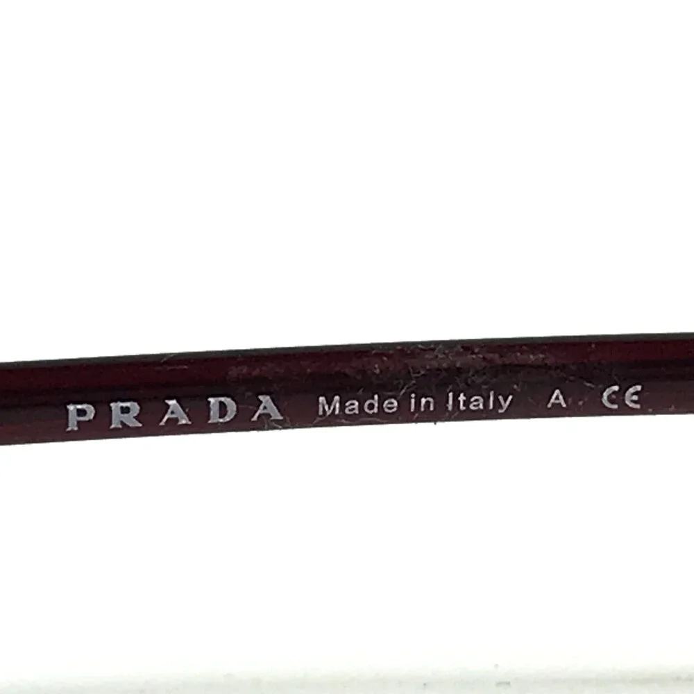 Prada Eyeglasses Frames VPR 63M 0AG-1O1 Burgundy Red Shiny Silver 52-17-140